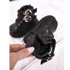 FRROCK Bottes Enfant Chauffées Avec Fourrure Noir Valentina le noir 1