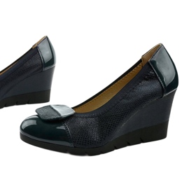 Escarpins noirs sur la semelle compensée Downreaver bleu marine 1
