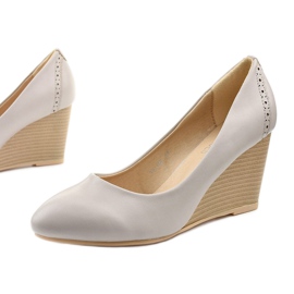 Escarpins gris sur le compensé Affore 1