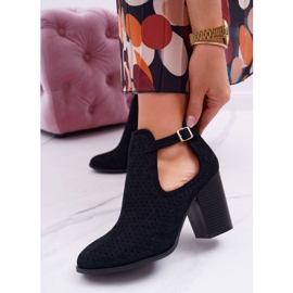 Bellucci Bottines Femme à Talon Ajouré Avec Découpes Noir GoodDay 1