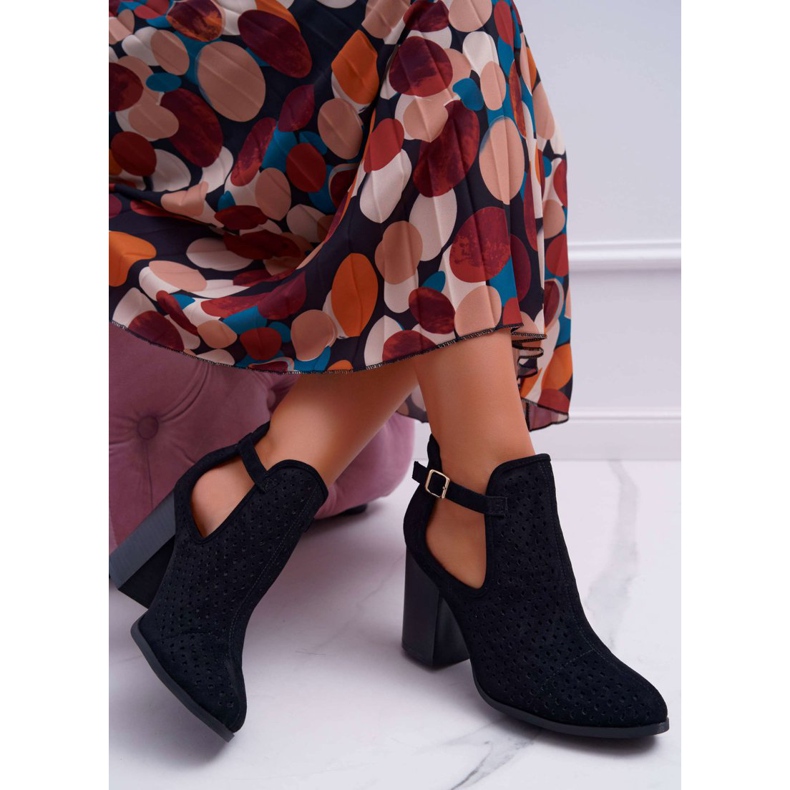 Bellucci Bottines Femme à Talon Ajouré Avec Découpes Noir GoodDay 2