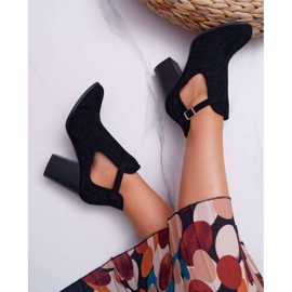 Bellucci Bottines Femme à Talon Ajouré Avec Découpes Noir GoodDay le noir 3