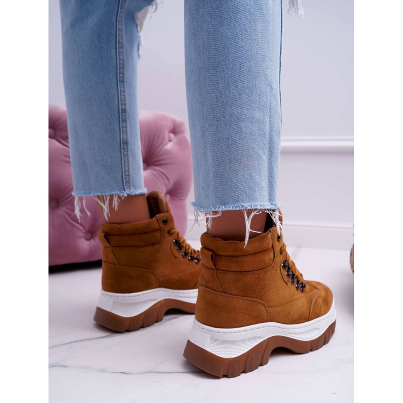 SEA Chaussures de trekking Trappeurs Femme Camel Greem brun 2