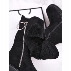 Apawwa Bottes Hautes Enfant Suede Warmed Noir Norabel 1