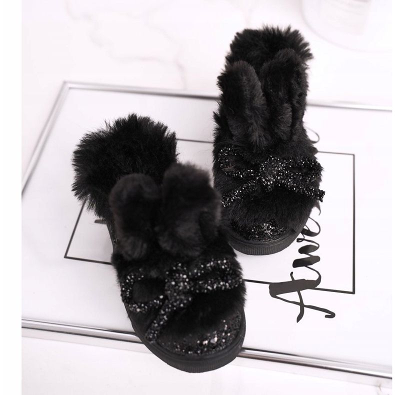 FRROCK Baskets noires Mumi Warm pour enfants 2