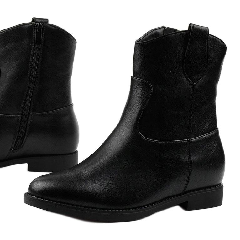 Bottes isolées noires avec un coin Firesoar caché le noir 1
