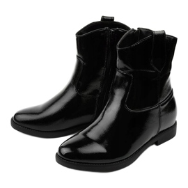 Bottes isolées noires avec un coin caché en éco-cuir Leafoak le noir 2