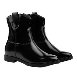 Bottes isolées noires avec un coin caché en éco-cuir Leafoak le noir 3