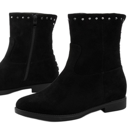 Bottes noires avec un coin caché et litas True-blue le noir 1