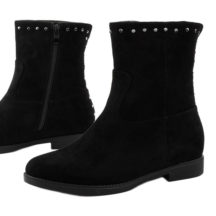 Bottes noires avec un coin caché et litas True-blue 1