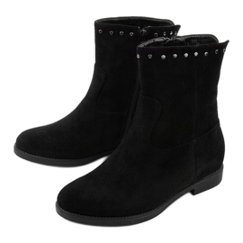 Bottes noires avec un coin caché et litas True-blue le noir 2