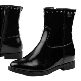 Bottes noires avec un coin caché et des lettres Forget le noir 1