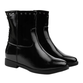 Bottes noires avec un coin caché et des lettres Forget le noir 3