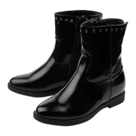 Bottes noires avec un coin caché et des lettres Forget le noir 2
