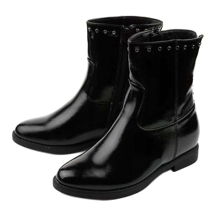 Bottes noires avec un coin caché et des lettres Forget 2