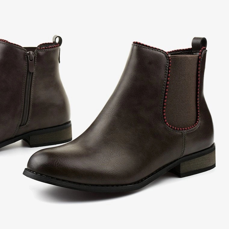 Boots Jodhpur plates grises avec élastique 20Y8031-1 1 Boots Jodhpur plates grises avec élastique 20Y8031-1 1