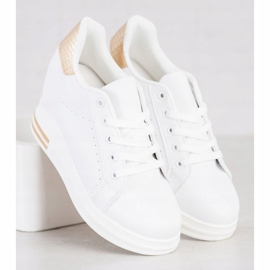 SHELOVET Chaussures de sport sur un coin blanc doré 2
