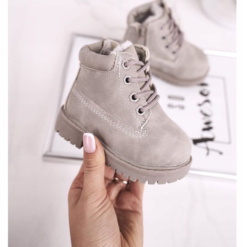 FRROCK Bottes de Trappeur Chaudes Enfant Gris Dexter 2