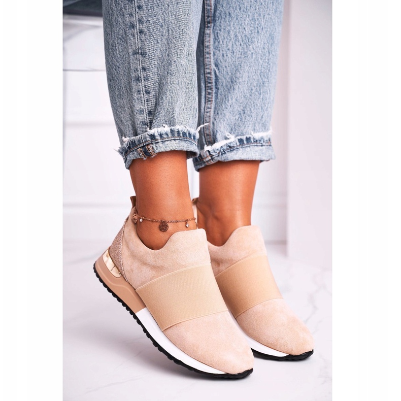 FB2 Chaussures de sport pour femmes Sneakers Slip-on Beige Say Something 1