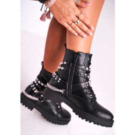 FB2 Bottines Femme Warm Jets Chaines Black Desire noir 2