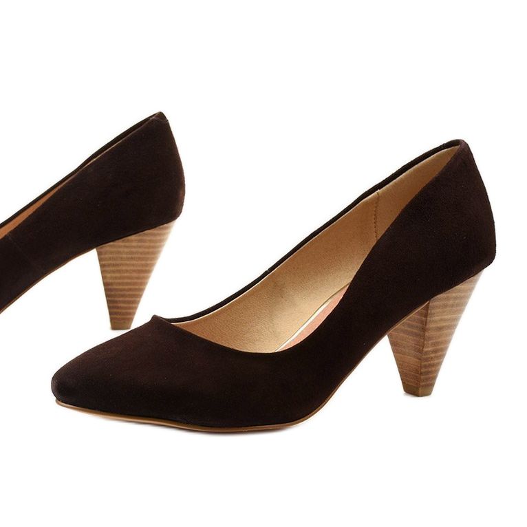 Escarpins en daim marron sur le poteau Rosebery brun 1