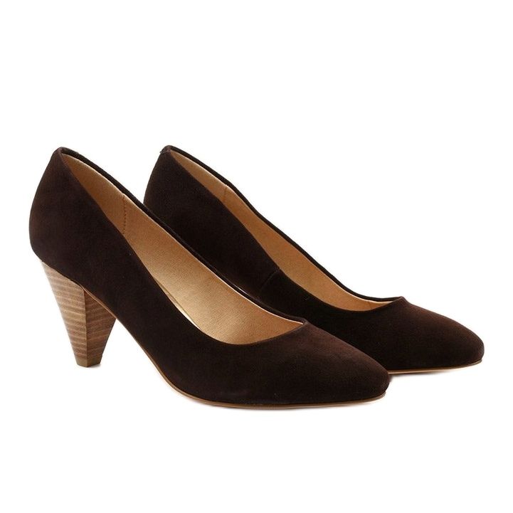 Escarpins en daim marron sur le poteau Rosebery brun 2