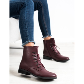 SHELOVET Bottines bordeaux classiques rouge 3
