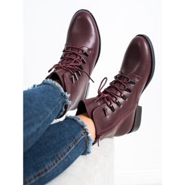 SHELOVET Bottines bordeaux classiques rouge 4