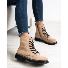 Small Swan Trappeurs en suède beige brun 4