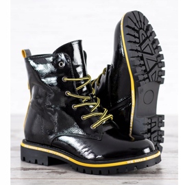 Goodin Trappeurs vernis le noir jaune 1