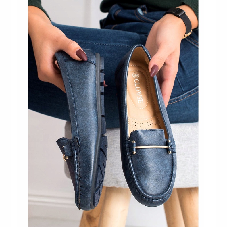 Clowse Mocassins confortables bleu marine 1