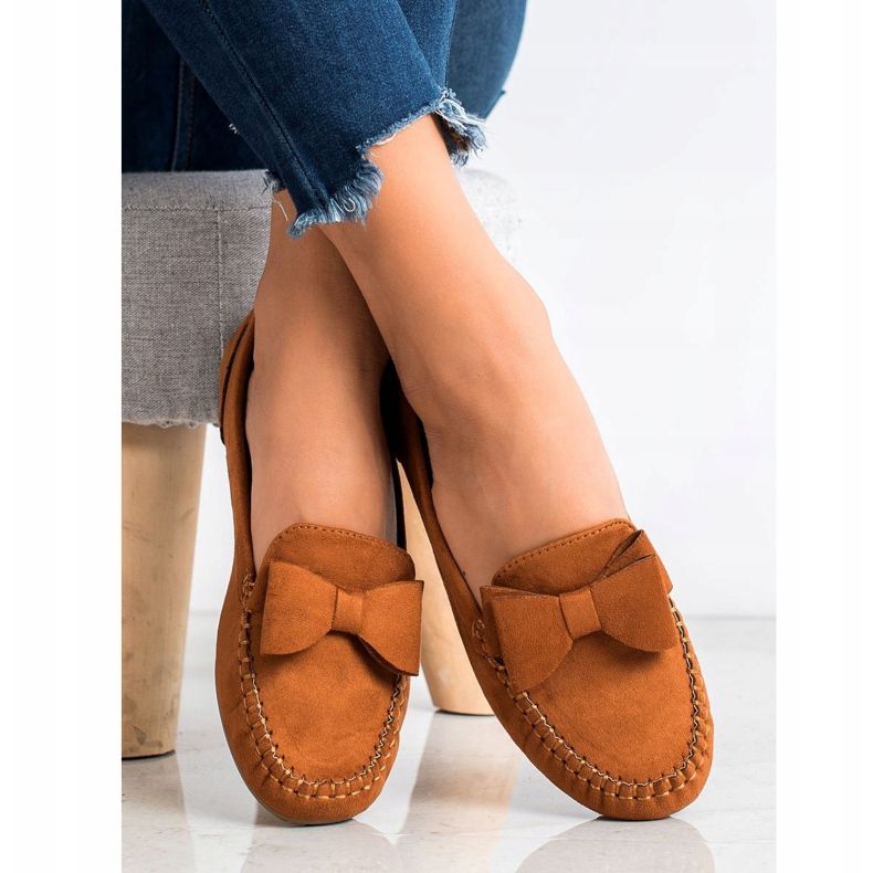 Fama Mocassins Avec Un Noeud brun jaune 2