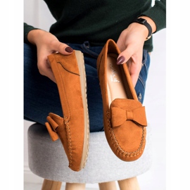 Fama Mocassins Avec Un Noeud brun jaune 4