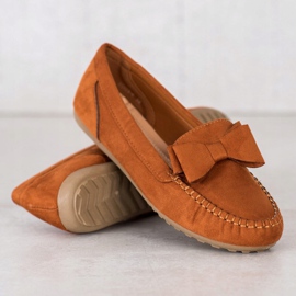 Fama Mocassins Avec Un Noeud brun jaune 3