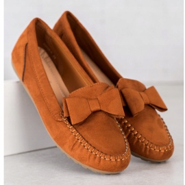 Fama Mocassins Avec Un Noeud brun jaune 1