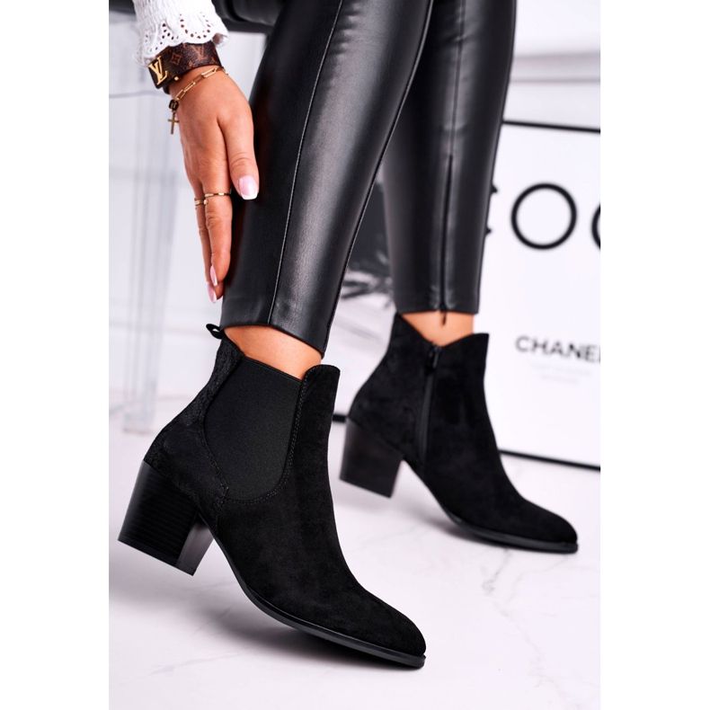 Bottines Femme À Talons Hauts Sergio Leone Suede Noir BT613 2