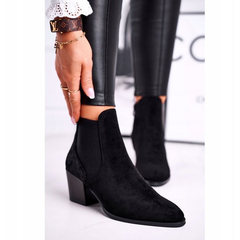 Bottines Femme À Talons Hauts Sergio Leone Suede Noir BT613 1