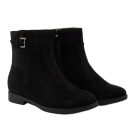 Bottes isolées noires avec un coin caché en daim Clifford le noir 3