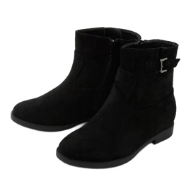 Bottes isolées noires avec un coin caché en daim Clifford 2