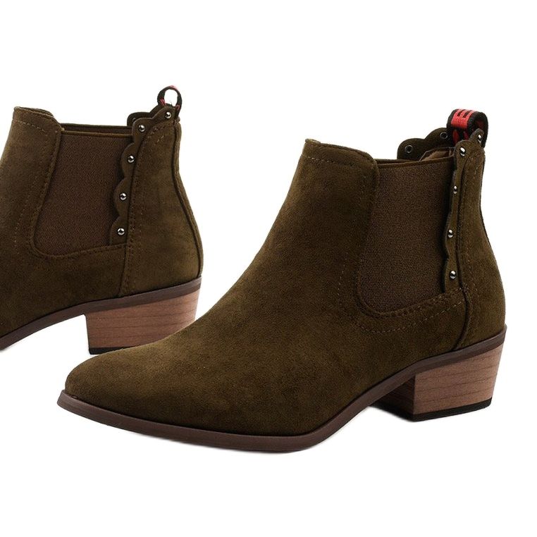 Bottines plates kaki Bottines isolées Nilanda brun 1