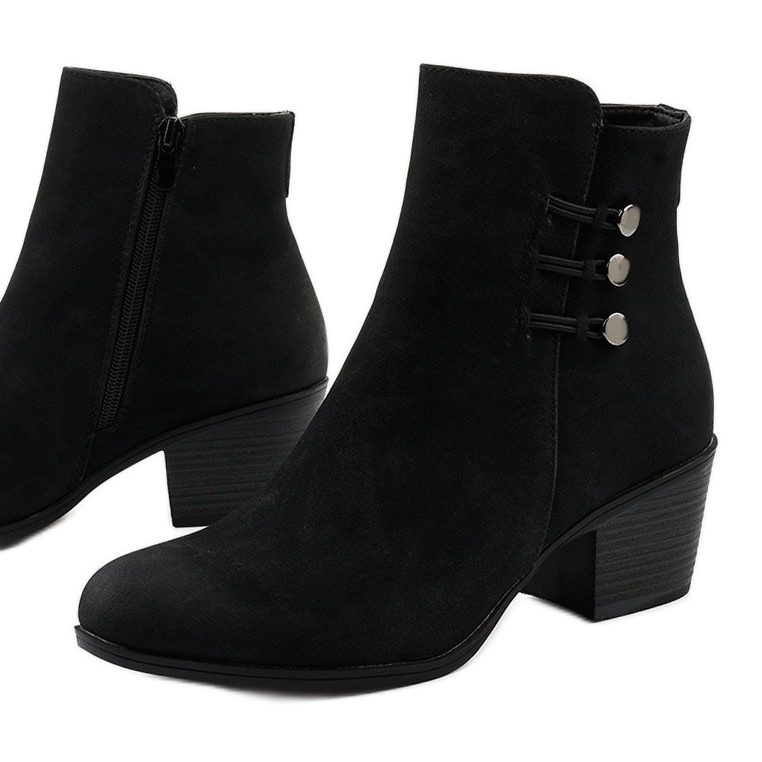 Bottines en daim noir sur le poteau Keenshaper 1