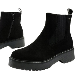 Bottines plates noires en éco-cuir imitation daim Mildshade le noir 1