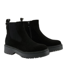 Bottines plates noires en éco-cuir imitation daim Mildshade le noir 3