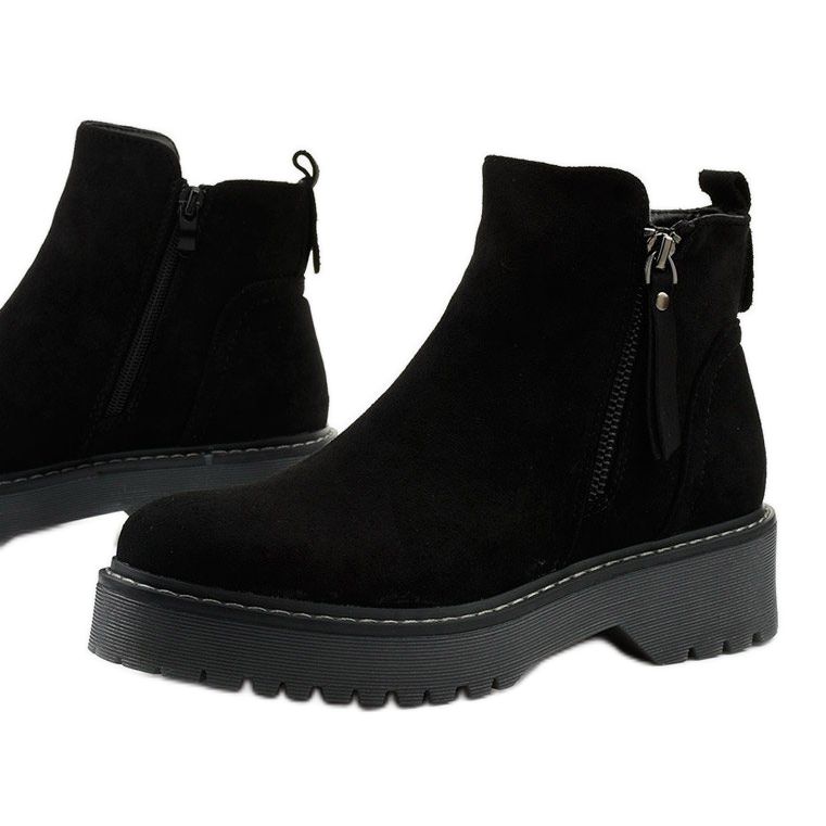 Bottines noires en simili-cuir Elinvyra le noir 1