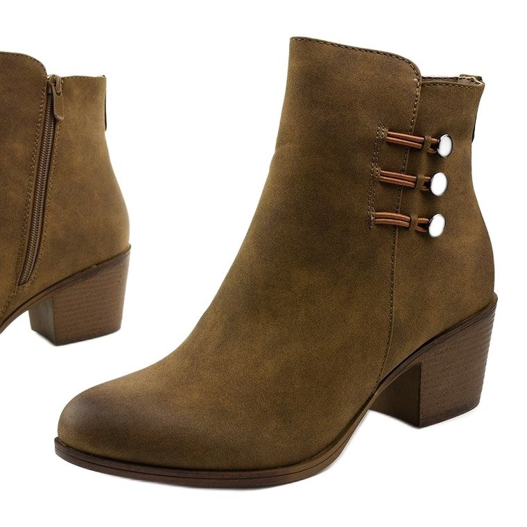 Bottines en daim kaki sur le post Keenshaper vert 1