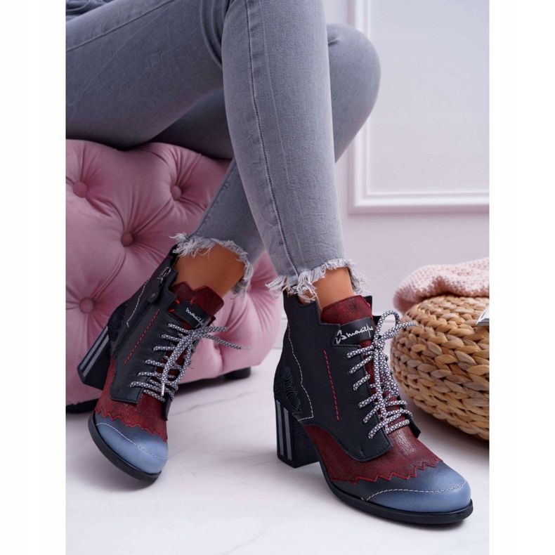 Bottes en cuir pour femmes Maciejka Noir 03190 multicolore 2