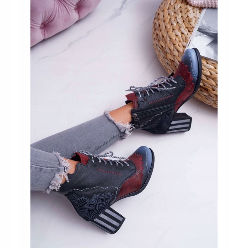 Bottes en cuir pour femmes Maciejka Noir 03190 le noir multicolore 4