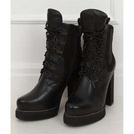 Bottines à talons larges noires DF3718 Noir le noir 4