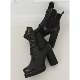 Bottines à talons larges noires DF3718 Noir le noir 5