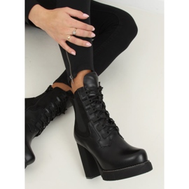 Bottines à talons larges noires DF3718 Noir le noir 3
